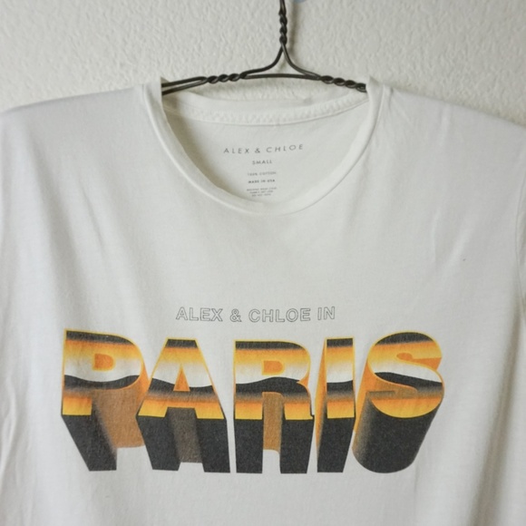 Alex & Chloe PARIS graphic white t-shirt - Picture 3 of 5